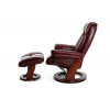 Кресло реклайнер FALTO Zuel (оттоманка, натуральная кожа, бордовый)
