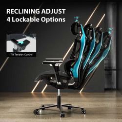 Эргономичное компьютерное кресло Eureka TYPHON, Blue