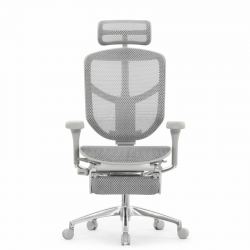 Кресло Falto Enjoy Elite 2 с подножкой (серый каркас/сетка светлая T-168-B-2/крестовина металл)