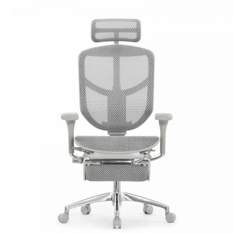 Кресло Falto Enjoy Elite 2 с подножкой (серый каркас/сетка светлая T-168-B-2/крестовина металл)