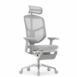 Кресло Falto Enjoy Elite 2 с подножкой (серый каркас/сетка светлая T-168-B-2/крестовина металл)