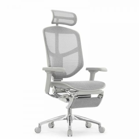 Кресло Falto Enjoy Elite 2 с подножкой (серый каркас/сетка светлая T-168-B-2/крестовина металл)