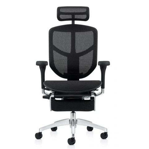 Кресло Falto Enjoy Elite 2 с подножкой (черный каркас сетка черная T-168-B-1/крестовина металл)