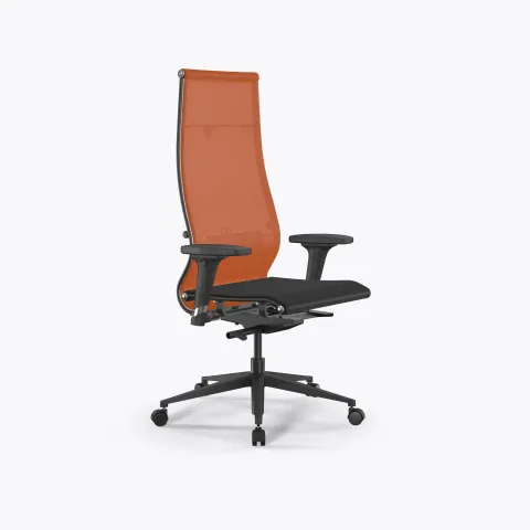 Кресло SynchroSit 10 B1-107D - T /Km00/Nb00/D02P(M23.B11.G19.W02), Оранжевый-Черный