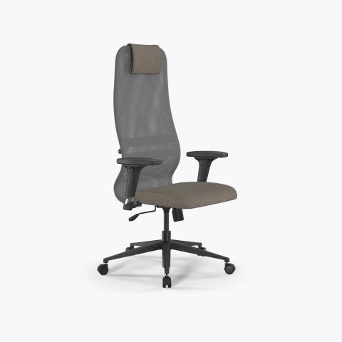 Кресло Sit 8 B1-9D - X2+Bahama /Uh00/Wh12/D02P(M09.B11.G19.W02), Серый-Песочный