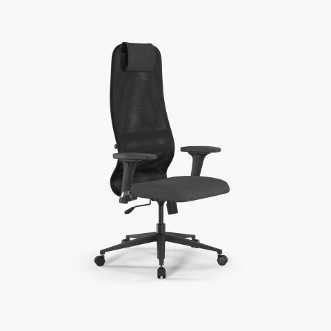 Кресло Sit 8 B1-9D - X2+Bahama /Uh00/Wh12/D02P(M09.B11.G19.W02), Черный-Тем.серый