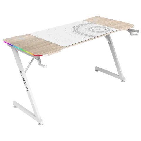 Стол компьютерный ZONE 51 TRINE 140 RGB Wood/White