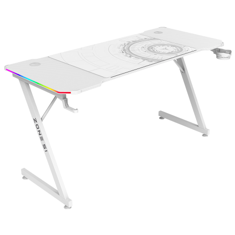 Стол компьютерный ZONE 51 TRINE 140 RGB White