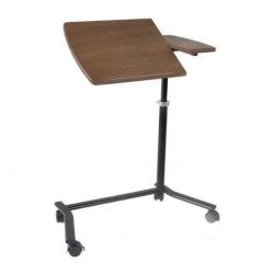 Cтолик для ноутбука FALTO (раскосое основание, блокировка колес, натуральный шпон, дымчатый орех)