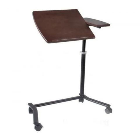 Cтолик для ноутбука FALTO (раскосое основание, блокировка колес, натуральный шпон, тёмный орех)