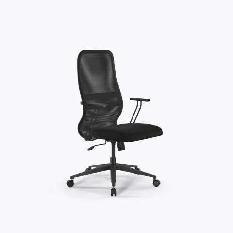 Кресло Sit 8 B2-8T - X1+UMF(X1) /Uh00/Wh00/T21bP-b(M09.B11.G19.W01), Тем.серый-Черный