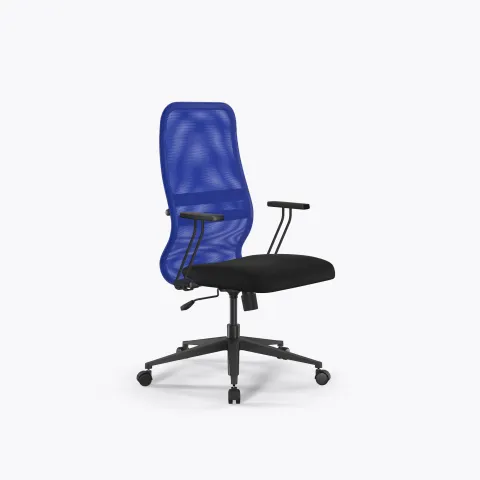 Кресло Sit 8 B2-8T - X1+UMF(X1) /Uh00/Wh00/T21bP-b(M09.B11.G19.W01), Синий-Черный
