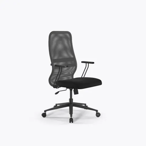 Кресло Sit 8 B2-8T - X1+UMF(X1) /Uh00/Wh00/T21bP-b(M09.B11.G19.W01), Св.серый-Черный