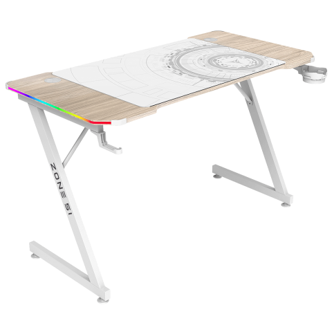 Стол компьютерный ZONE 51 TRINE 120 RGB Wood/White