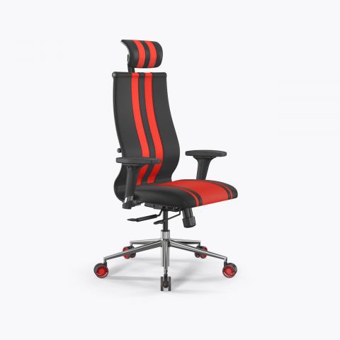 Кресло SynchroSit 10 B2-187D - Extra /Kb40/Wh40/D02P/H13mL-G-1DF(M18.B23.G18.W32), Черный-Красный