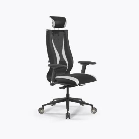 Кресло SynchroSit 10 B2-170D - T+UMF(SY271)+Extra /Kb38/Wh09/D03P/H13mL-Pf-2D(M24.B11.G19.W31), Черный-Белый