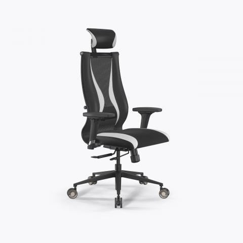 Кресло SynchroSit 10 B2-170D - T+UMF(SY271)+Extra /Kb38/Wh09/D02P/H13mL-Pf-1DF(M18.B11.G19.W31), Черный-Белый