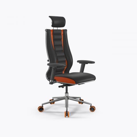 Кресло SynchroSit 10 B2-160D - X2+Extra /Km39/Wm12/D03P/H13mL-2D(M24.B23.G18.W37), Черный-Оранжевый
