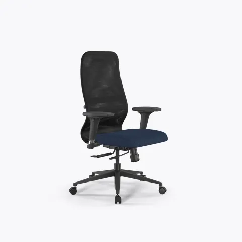 Кресло SynchroSit 8 B2-9D - X2+Bahama /Uh00/Wh12/D02P(M18.B11.G19.W02), Черный-Синий