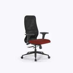 Кресло SynchroSit 8 B2-9D - X2+Bahama /Uh00/Wh12/D02P(M18.B11.G19.W02), Черный-Красный