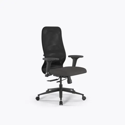 Кресло SynchroSit 8 B2-9D - X2+Bahama /Uh00/Wh12/D02P(M18.B11.G19.W02), Черный-Тем.серый