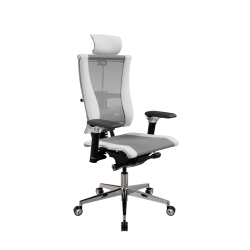 Кресло Y 4DF L2-57D - YM93+Infinity /Vc09/Nc09/D06P/H13mL-3D(M26.B35.G25.W04), Св.серый-Белый