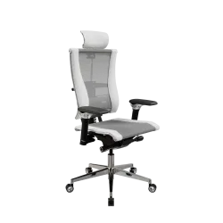 Кресло Y 4DF L2-57D - YM93+Infinity /Vc09/Nc09/D06P/H13mL-3D(M26.B35.G25.W04), Св.серый-Белый