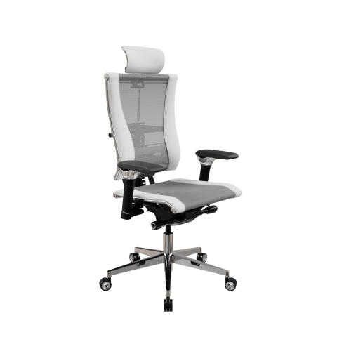 Кресло Y 4DF L2-57D - YM93+Infinity /Vc09/Nc09/D06P/H13mL-3D(M26.B35.G25.W04), Св.серый-Белый