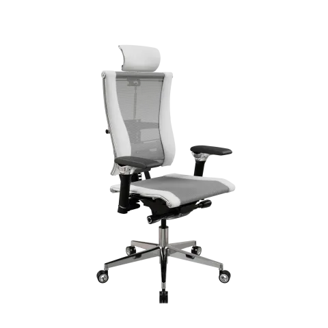 Кресло Y 4DF L2-57D - YM93+Infinity /Vc09/Nc09/D06P/H13mL-3D(M26.B35.G25.W04), Св.серый-Белый