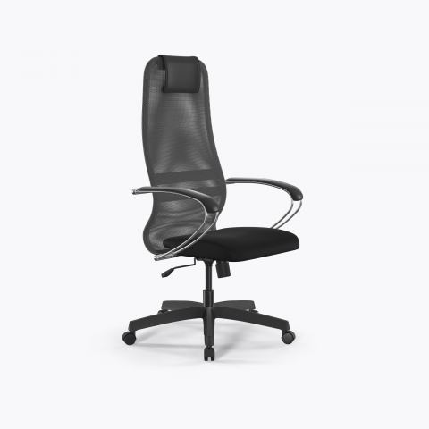 Кресло SU-B-8/подл.131/осн.001, Св.серый-Черный