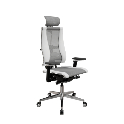 Кресло Y 4DF B2-14D - YM93+Infinity /Kc09/Nc09/D15P/H13mM-3D(M26.B32.G25.W04), Св.серый-Белый