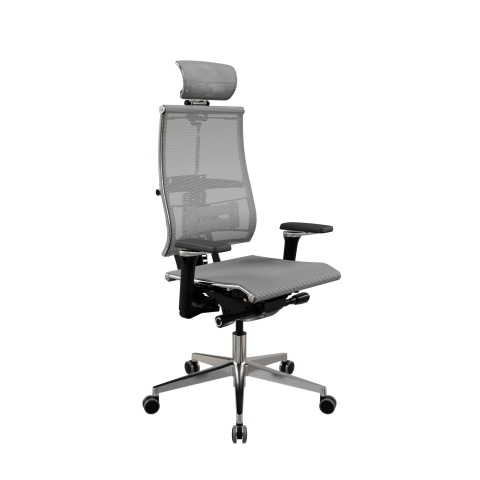 Кресло Y 4DF B2-5D - YM93 /Kc00/Nc00/D15P/H13mM-3D(M26.B32.G25.W03), Св.серый-Белый