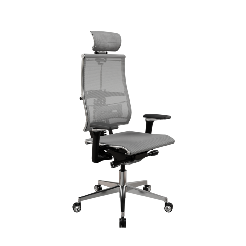 Кресло Y 4DF B2-5D - YM93 /Kc00/Nc00/D15P/H13mM-3D(M26.B32.G25.W04), Св.серый-Белый