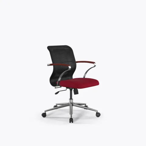 Кресло Sit 8 M4-9K - X2+Bahama /Uh00/Wh12/K15cF(M09.B23.G18.W01), Черный-Красный