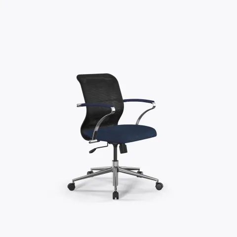 Кресло Sit 8 M4-9K - X2+Bahama /Uh00/Wh12/K15cF(M09.B23.G18.W01), Черный-Синий