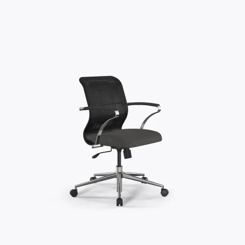 Кресло Sit 8 M4-9K - X2+Bahama /Uh00/Wh12/K15cF(M09.B23.G18.W01), Черный-Тем.серый