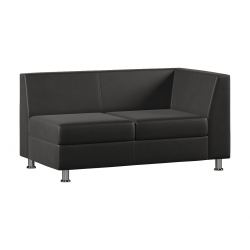 Модуль Everprof Monro с подлокотником двухместный левый Экокожа Pegaso Черный