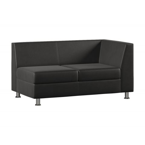 Модуль Everprof Monro с подлокотником двухместный левый Экокожа Pegaso Черный