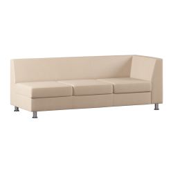 Модуль Everprof Monro с подлокотником трехместный левый Экокожа Pegaso Бежевый