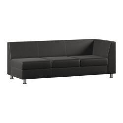 Модуль Everprof Monro с подлокотником трехместный левый Экокожа Pegaso Черный