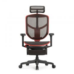 Кресло Falto Enjoy Ultra Gaming U9 Ottoman с подножкой (red-black mixed каркас/сетка black mesh)