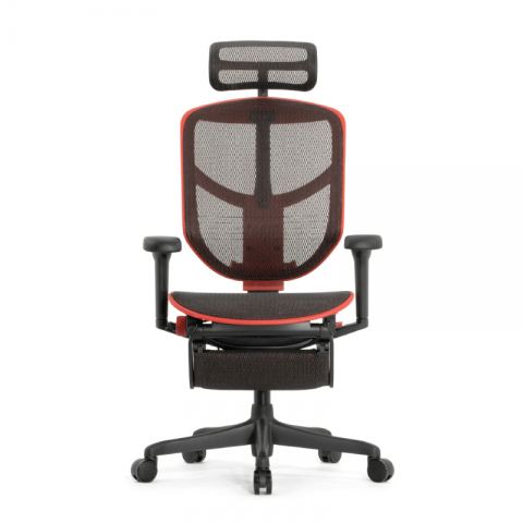 Кресло Falto Enjoy Ultra Gaming U9 Ottoman с подножкой (red-black mixed каркас/сетка black mesh)