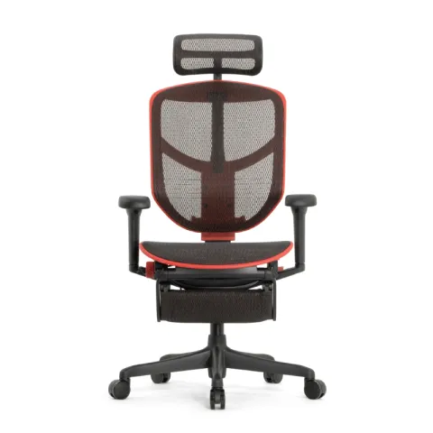 Кресло Falto Enjoy Ultra Gaming U9 Ottoman с подножкой (red-black mixed каркас/сетка black mesh)