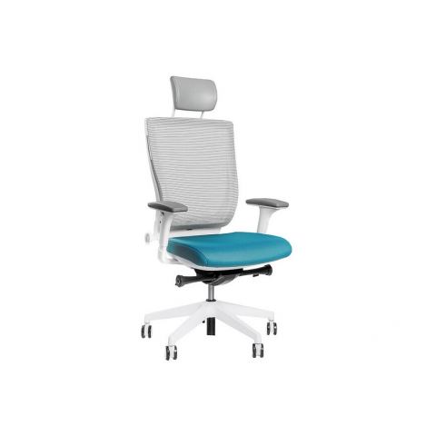 Кресло Falto Trium Tri 11WALM/GY-BL (каркас белый, спинка серая, сидение синее)