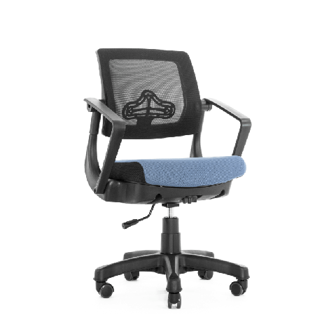 Кресло Robo С-250 SY-1208-BK-BL  (каркас черный/спинка сетка черная/сидение ткань синяя)