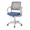 Кресло Robo С-250 SY-1209 W-GY-BL (каркас белый/спинка сетка серая/сидение ткань синяя)