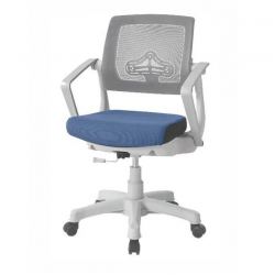 Кресло Robo С-250 SY-1209 W-GY-BL (каркас белый/спинка сетка серая/сидение ткань синяя)