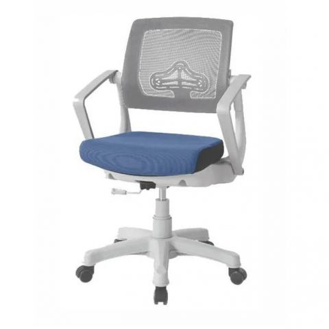 Кресло Robo С-250 SY-1209 W-GY-BL (каркас белый/спинка сетка серая/сидение ткань синяя)