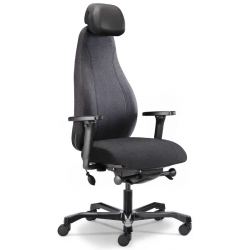 Кресло Dispatcher–Lux Long 1901-8H D.GREY SV-280-3001 (черный каркас/серая ткань/ал. крестовина)