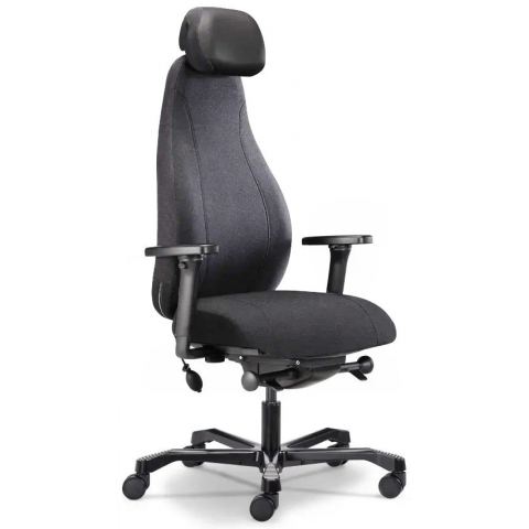 Кресло Dispatcher–Lux Long 1901-8H D.GREY SV-280-3001 (черный каркас/серая ткань/ал. крестовина)